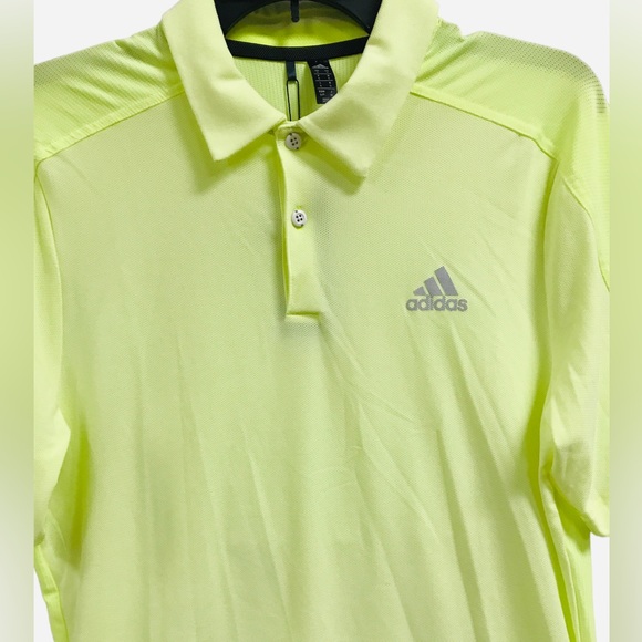 Adidas FJ9915 Men's Sports Aeroready Solar Volt Green Polo Shirt Top Size S - Picture 11 of 13